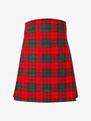 Red and green plaid kilt on a white background