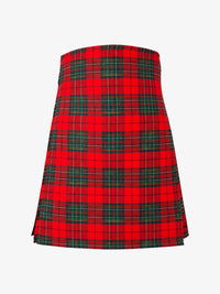 Red and green plaid kilt on a white background