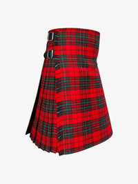 Red and green plaid kilt on a white background