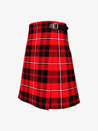 Red and black plaid kilt on a white background