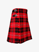 Red and black plaid kilt on a white background