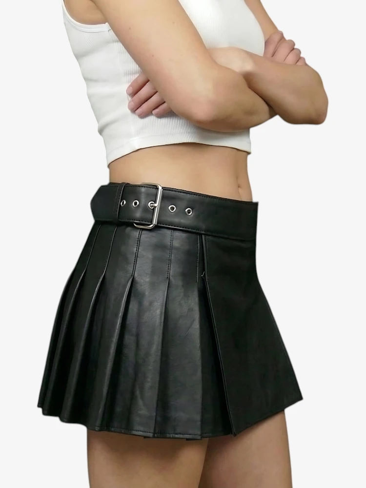 Custom Made Black Women's Leather Kilt