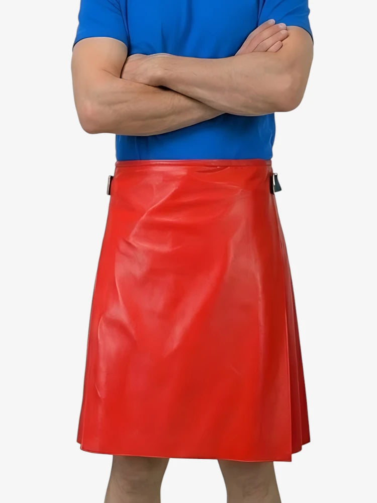 Custom Made Red Leather Kilt