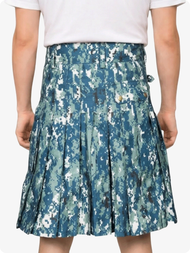 Custom Made Scottish Blue Tactical Kilt