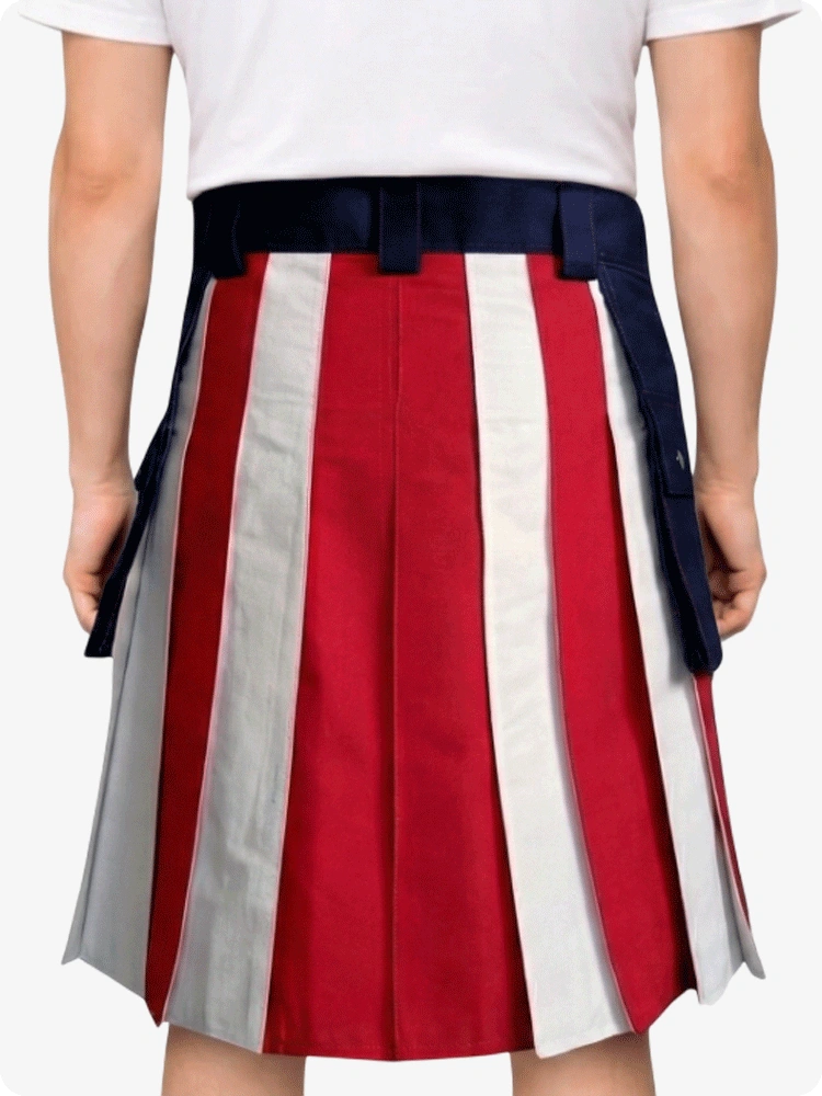 Unisex US Flag Utility Kilt