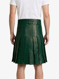 Dark Green Leather Utility Kilt Back