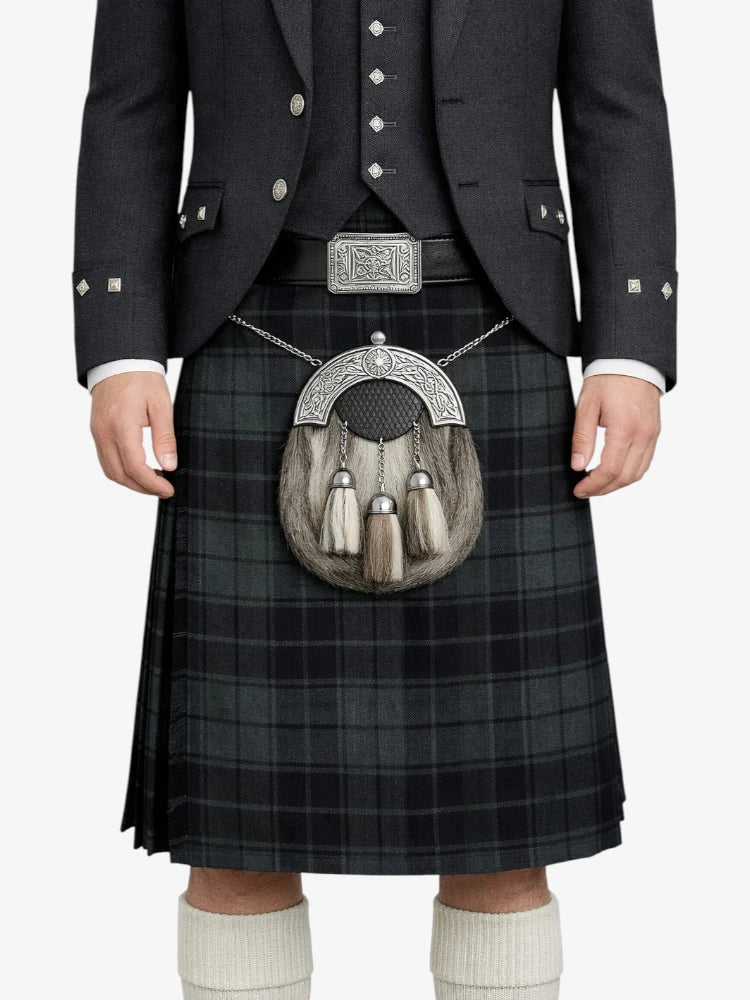 Dark Grey Highlander Tartan Kilt