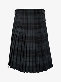 Dark Grey Highlander Tartan Kilt Back