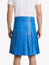 Electric Blue Leather Utility Kilt  Back