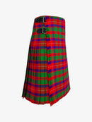 Plaid kilt with red, green, and blue pattern on a white background