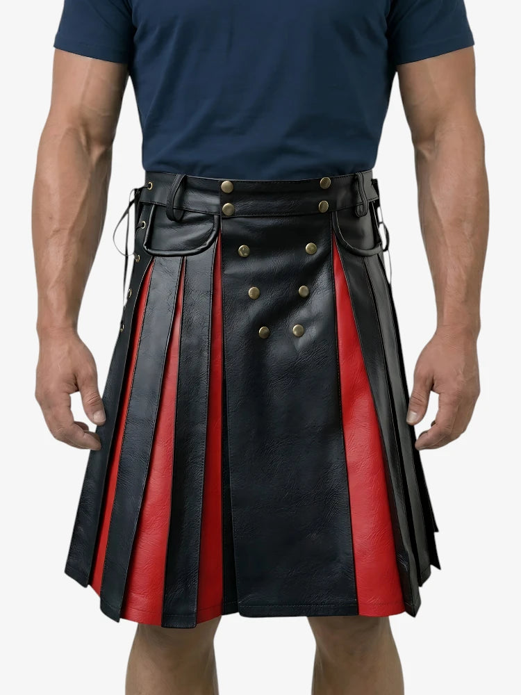 Gladiator Leather Kilt with Front Panels Kilt