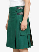 Green kilt with black belt on a white background