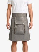 Grey Leather Utility Kilt