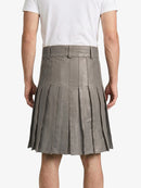 Grey Leather Utility Kilt Back