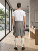 Grey Leather Utility Kilt Back Side