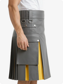 Gray kilt with yellow accent on a white background