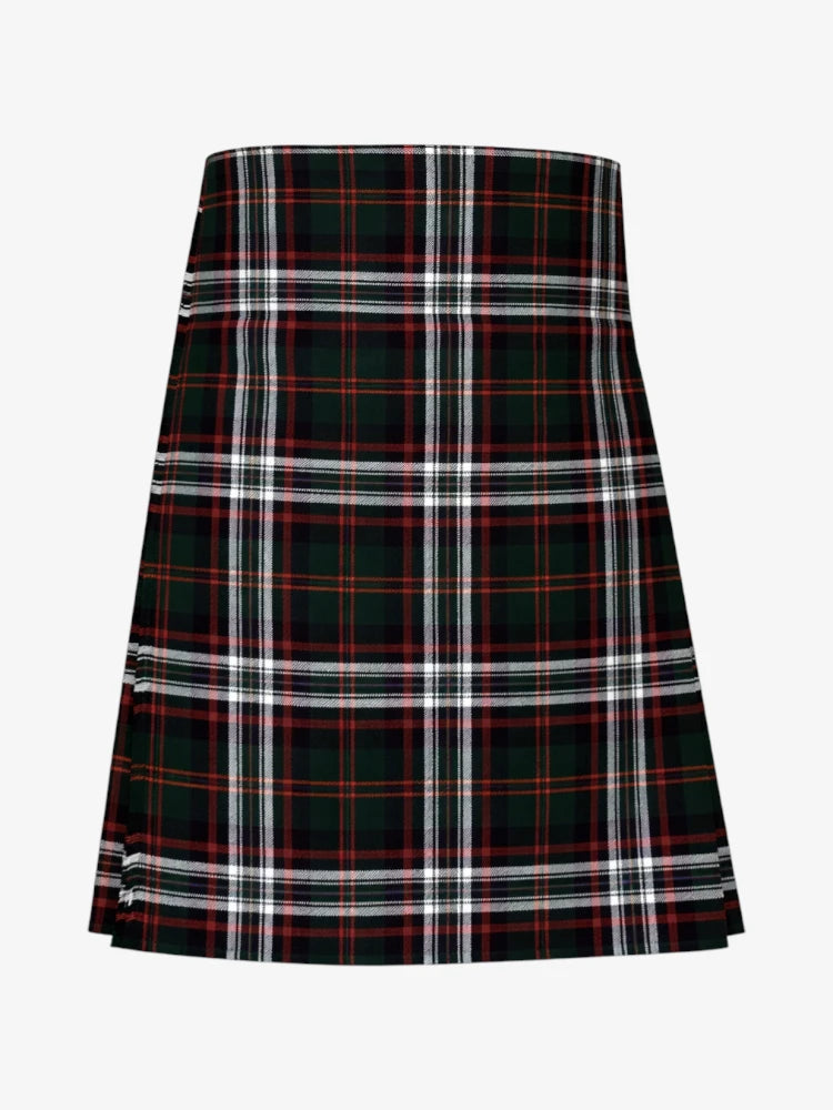 Plaid Kilt with black, red, and white pattern on a white background