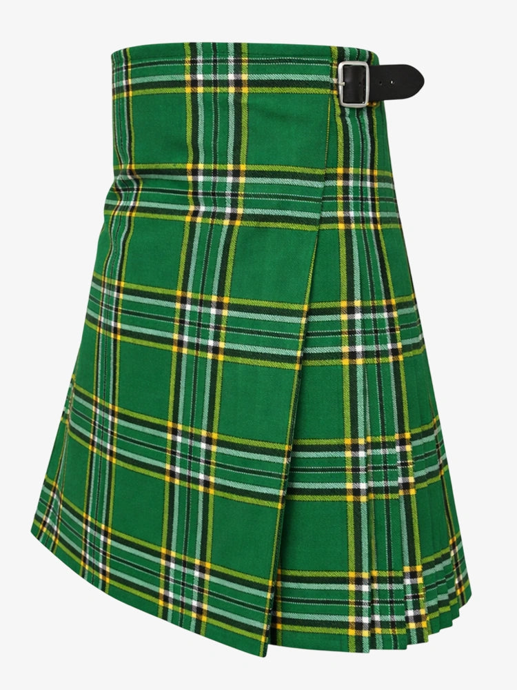 Irish Green Tartan Kilt Left Side