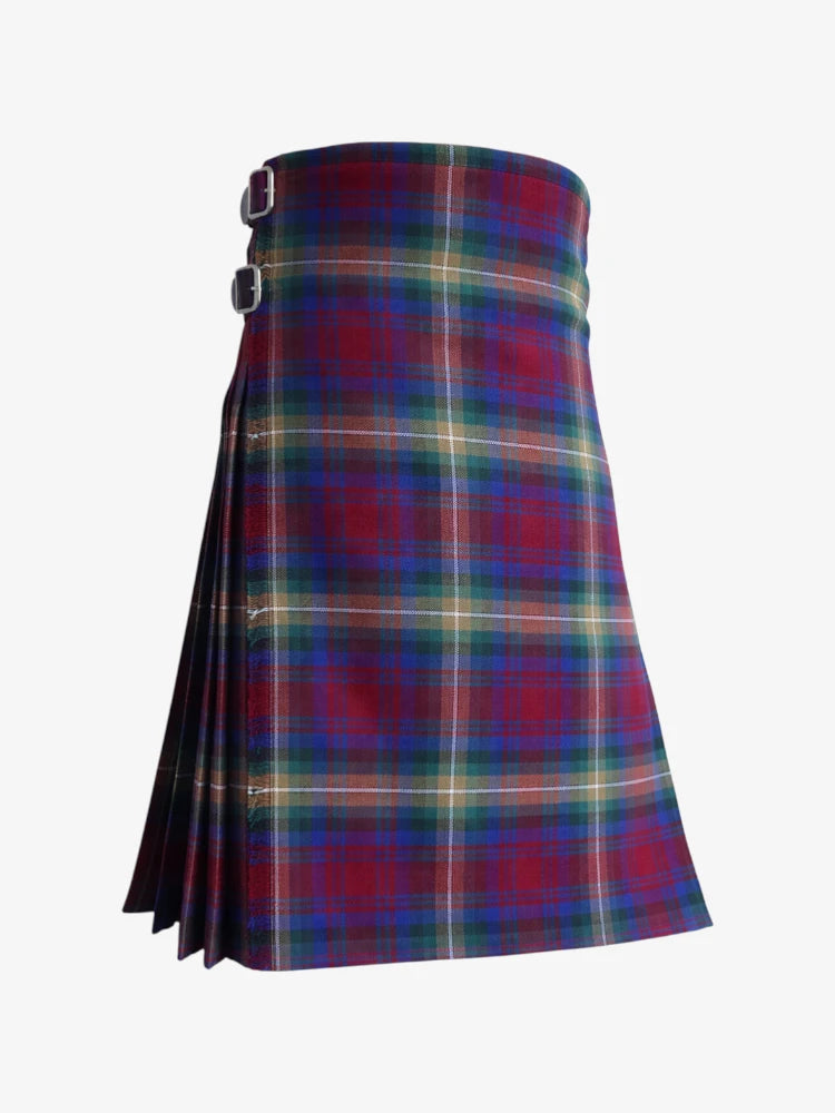 Plaid kilt with a white background