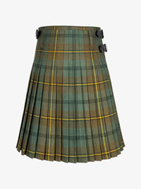Green plaid kilt back side on a white background