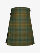 Green plaid kilt front on a white background