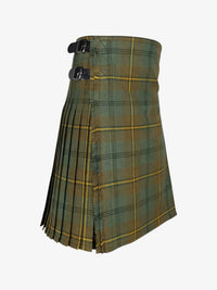 Green plaid kilt right side on a white background