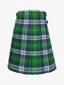 Green plaid kilt back side on a white background