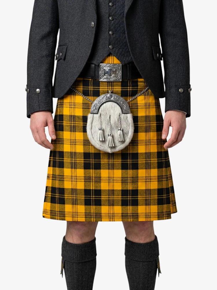 Justus Black & Gold Tartan Kilt