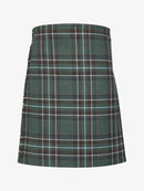 Green plaid kilt front on a white background