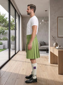 Light Green Leather Utility Kilt Left Side