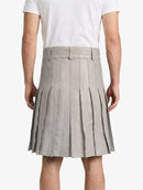 Light Grey Leather Utility Kilt Back