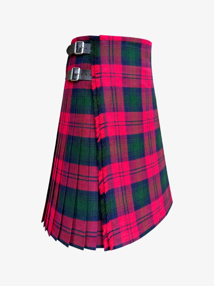 Red and green plaid kilt right side on a white background