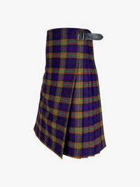 Plaid kilt with a belt on a white background
