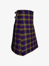 Plaid kilt with a belt on a white background