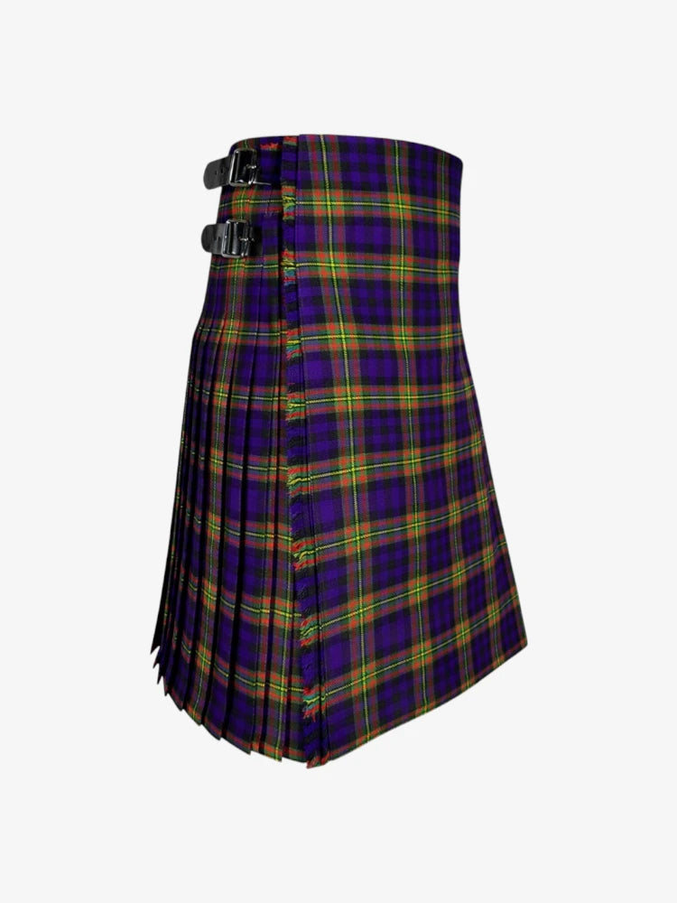 Plaid kilt with a belt on a white background