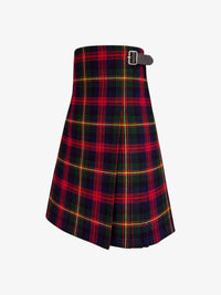 Plaid kilt with a belt on a white background