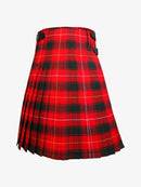 Red and black plaid kilt on a white background