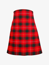 Red and black plaid kilt on a white background