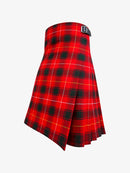 Red and black plaid kilt on a white background