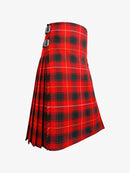 Red and black plaid kilt on a white background