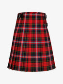Red and black plaid kilt on a white background