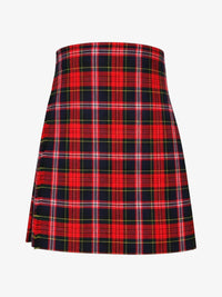 Red and black plaid kilt on a white background