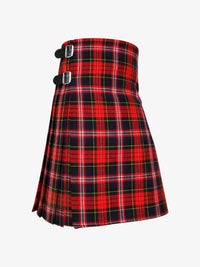 Red and black plaid kilt on a white background
