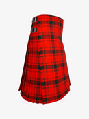 Red and black plaid kilt on a white background