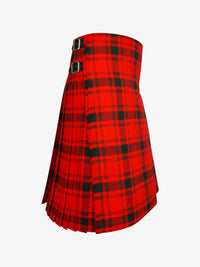Red and black plaid kilt on a white background