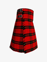 Red and black plaid kilt on a white background