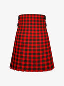 Red and black plaid kilt on a white background