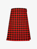 Red and black plaid kilt on a white background
