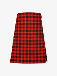 Red and black plaid kilt on a white background