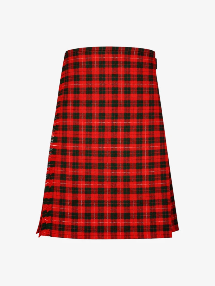 Red and black plaid kilt on a white background